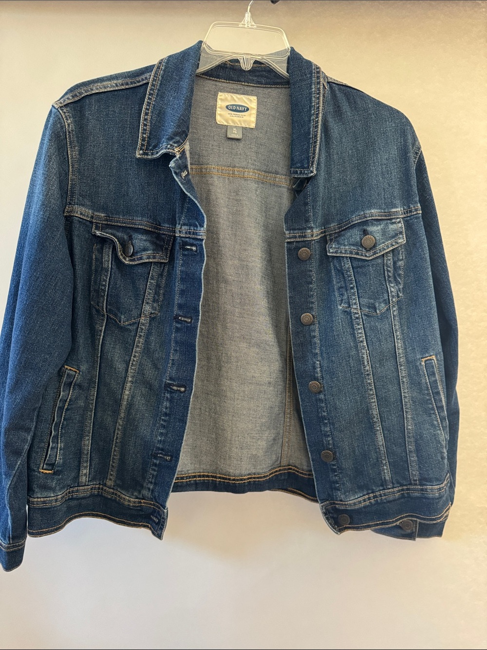 Old Navy Women’s Dark Blue Denim Jacket Classic Style Jean